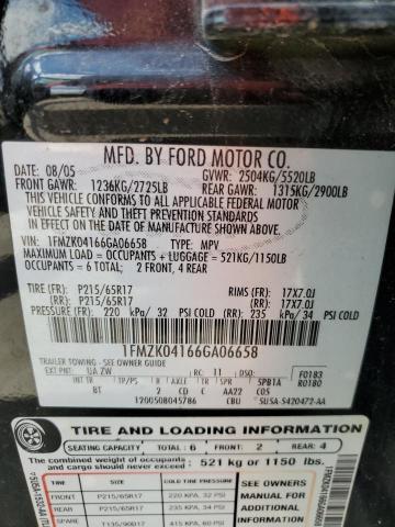 Photo 10 from auction – 2006 FORD FREESTYLE with VIN 1FMZK04166GA06658