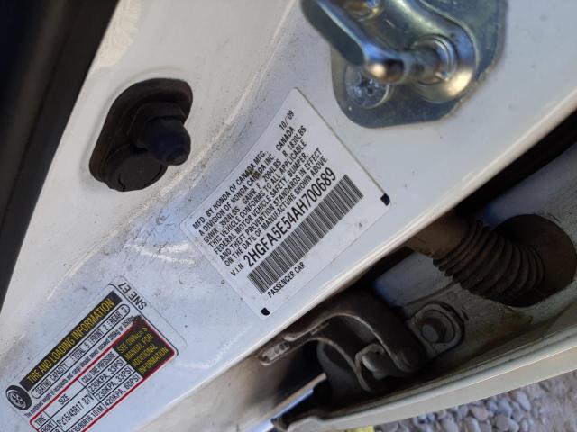Photo 10 from auction – 2010 HONDA CIVIC SI with VIN 2HGFA5E54AH700689
