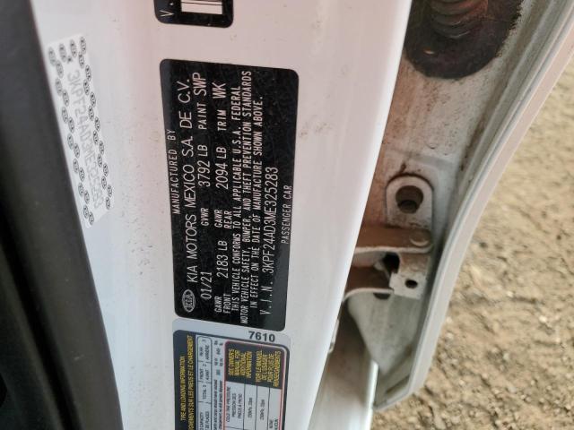 Photo 10 from auction – 2021 KIA FORTE FE with VIN 3KPF24AD3ME325283