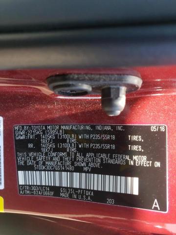 Photo 10 from auction – 2016 TOYOTA SIENNA XLE with VIN 5TDDK3DC7GS141480