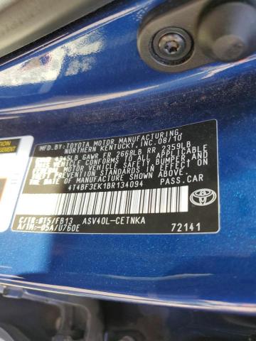 Photo 10 from auction – 2011 TOYOTA CAMRY BASE with VIN 4T4BF3EK1BR134094