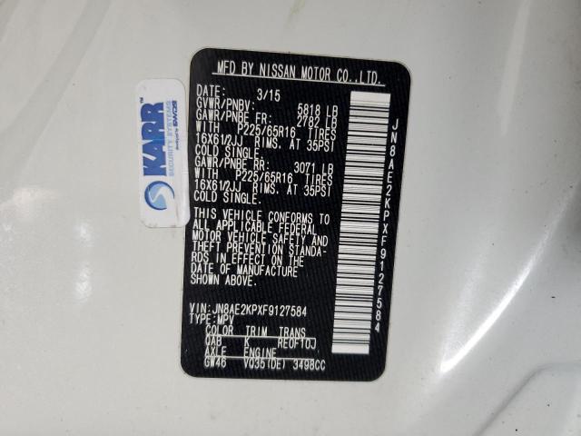 Photo 10 from auction – 2015 NISSAN QUEST S with VIN JN8AE2KPXF9127584