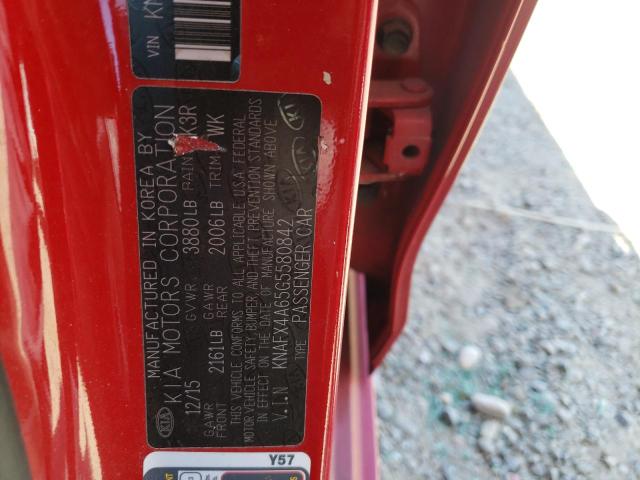 Photo 10 from auction – 2016 KIA FORTE LX with VIN KNAFX4A65G5580842