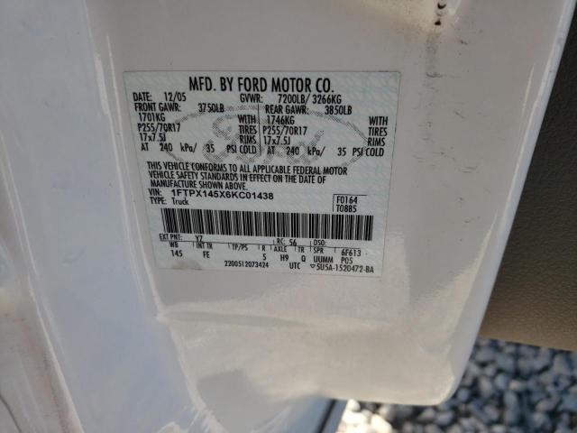 Photo 10 from auction – 2006 FORD F150 with VIN 1FTPX145X6KC01438