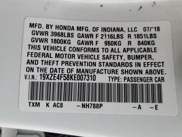 Photo 10 from auction – 2019 HONDA INSIGHT EX with VIN 19XZE4F58KE007310