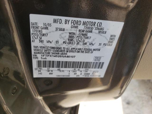 Photo 10 from auction – 2006 FORD F150 with VIN 1FTPX14526NA46107