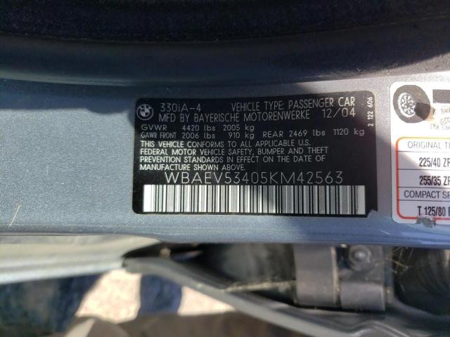 Photo 10 from auction – 2005 BMW 330 I with VIN WBAEV53405KM42563