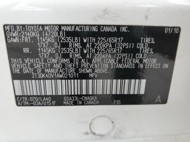 Photo 10 from auction – 2010 TOYOTA RAV4 LIMIT with VIN 2T3DK4DV1AW021011