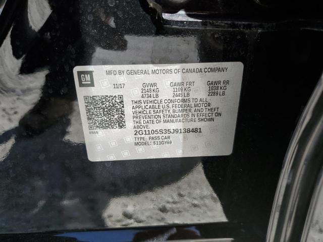 Photo 10 from auction – 2018 CHEVROLET IMPALA LT with VIN 2G1105S35J9138481