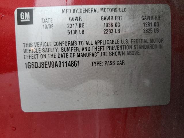Photo 10 from auction – 2010 CADILLAC CTS PERFOR with VIN 1G6DJ8EV9A0114861