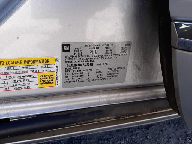 Photo 10 from auction – 2015 BUICK ENCLAVE with VIN 5GAKRAKDXFJ387049