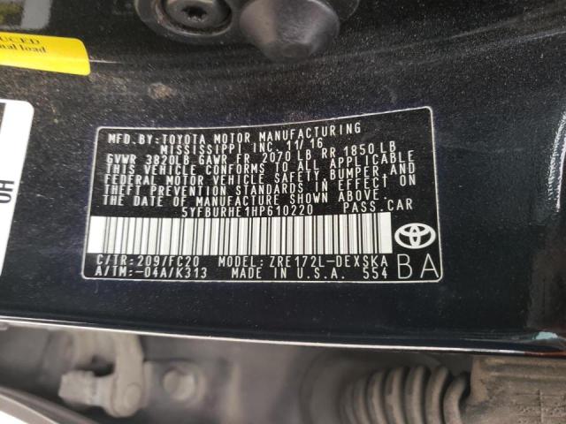 Photo 10 from auction – 2017 TOYOTA COROLLA L with VIN 5YFBURHE1HP610220