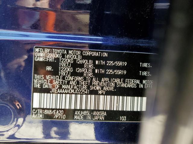 Photo 10 from auction – 2021 TOYOTA VENZA LE with VIN JTEAAAAH0MJ022541