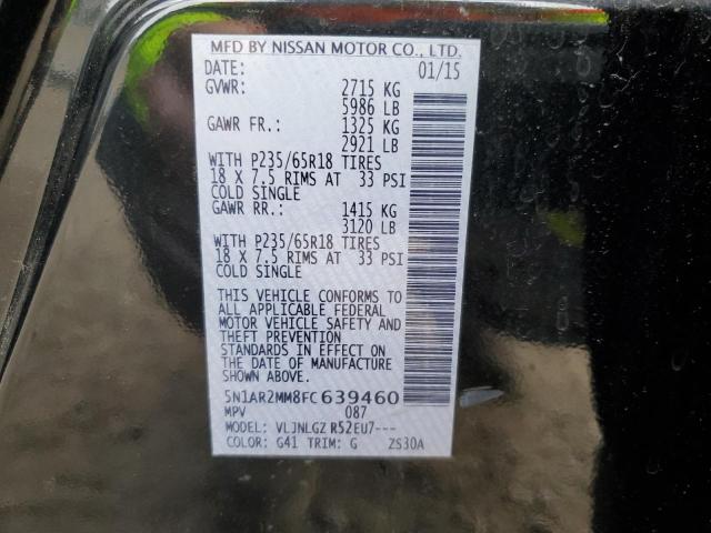 Photo 10 from auction – 2015 NISSAN PATHFINDER with VIN 5N1AR2MM8FC639460