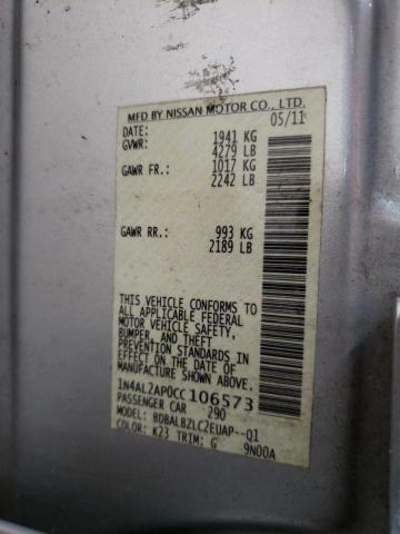 Photo 10 from auction – 2012 NISSAN ALTIMA BAS with VIN 1N4AL2AP0CC106573