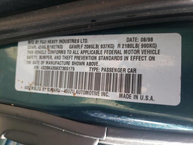 Photo 10 from auction – 1999 SUBARU LEGACY L with VIN 4S3BK4359X7305175