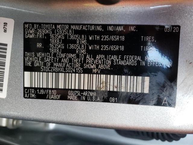 Photo 10 from auction – 2020 TOYOTA HIGHLANDER with VIN 5TDCZRBHXLS024155