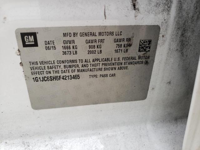 Photo 10 from auction – 2015 CHEVROLET SONIC LT with VIN 1G1JC6SH6F4213465