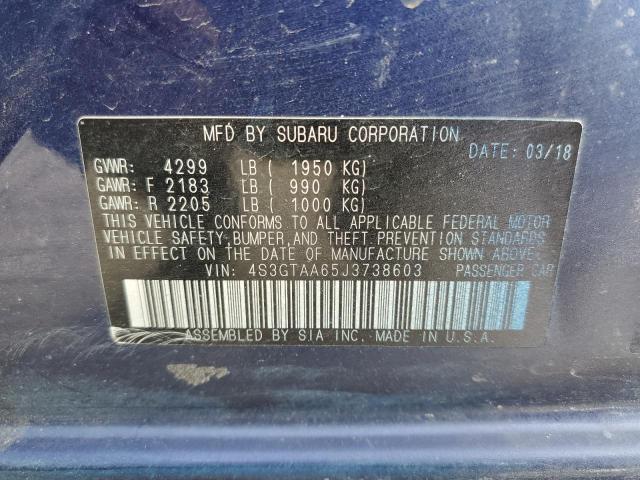 Photo 10 from auction – 2018 SUBARU IMPREZA with VIN 4S3GTAA65J3738603