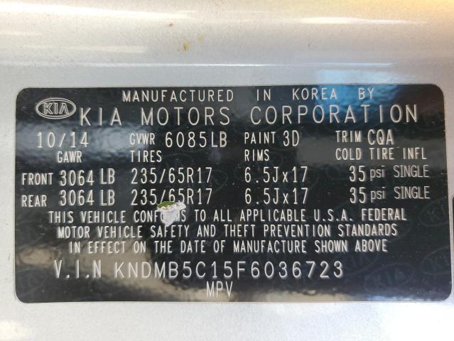 Photo 10 from auction – 2015 KIA SEDONA LX with VIN KNDMB5C15F6036723