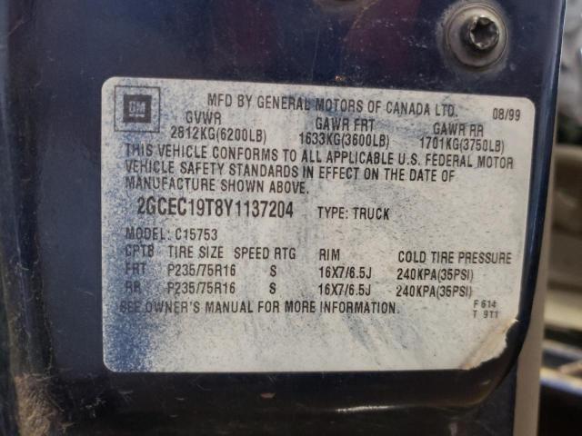 Photo 10 from auction – 2000 CHEVROLET SILVERADO with VIN 2GCEC19T8Y1137204