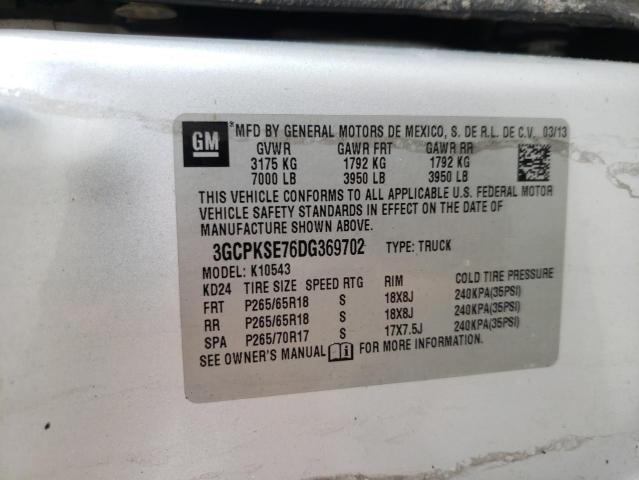 Photo 10 from auction – 2013 CHEVROLET SILVERADO with VIN 3GCPKSE76DG369702