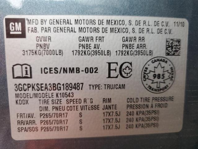 Photo 10 from auction – 2011 CHEVROLET SILVERADO with VIN 3GCPKSEA3BG189487