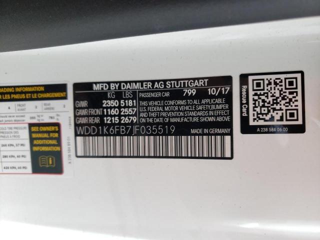 Photo 10 from auction – 2018 MERCEDES-BENZ E 400 with VIN WDD1K6FB7JF035519