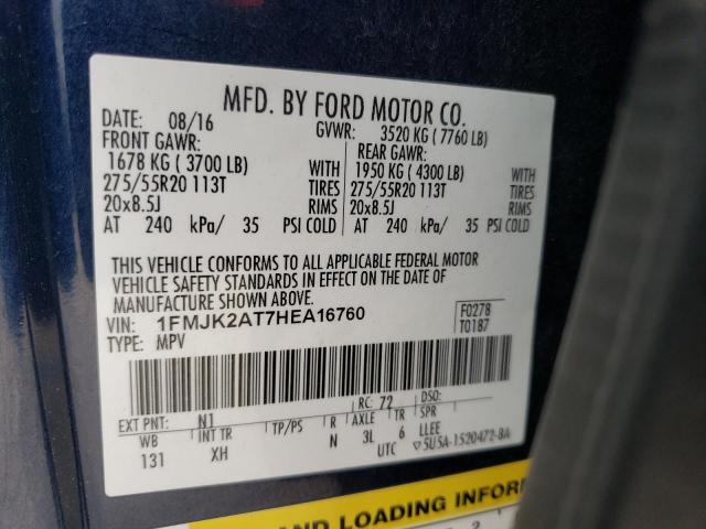 Photo 10 from auction – 2017 FORD EXPEDITION with VIN 1FMJK2AT7HEA16760
