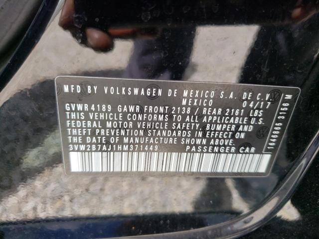 Photo 10 from auction – 2017 VOLKSWAGEN JETTA S with VIN 3VW2B7AJ1HM371449