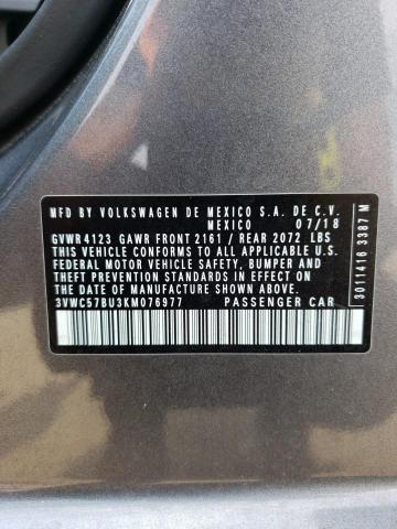 Photo 10 from auction – 2019 VOLKSWAGEN JETTA S with VIN 3VWC57BU3KM076977