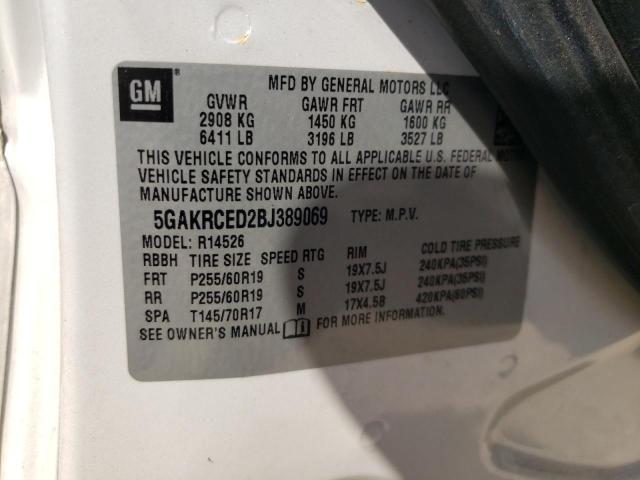Photo 10 from auction – 2011 BUICK ENCLAVE CX with VIN 5GAKRCED2BJ389069