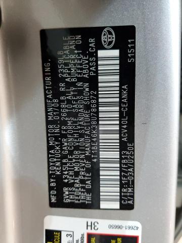Photo 10 from auction – 2008 TOYOTA CAMRY CE with VIN 4T1BE46K38U786872