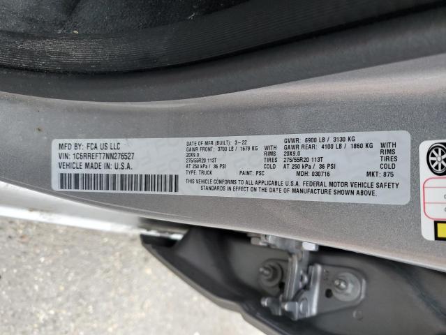 Photo 10 from auction – 2022 RAM 1500 BIG H with VIN 1C6RREFT7NN276527