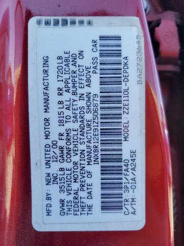 Photo 10 from auction – 2001 TOYOTA COROLLA CE with VIN 1NXBR12E91Z506879