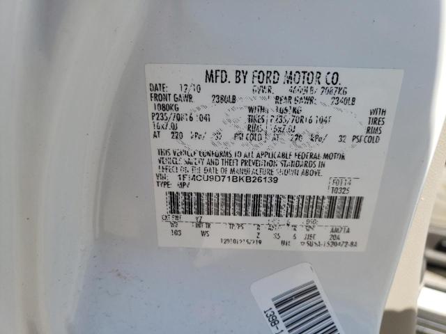 Photo 10 from auction – 2011 FORD ESCAPE XLT with VIN 1FMCU9D71BKB26139