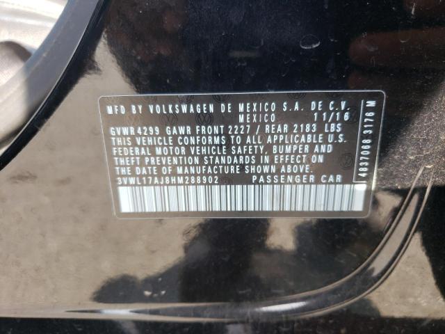Photo 10 from auction – 2017 VOLKSWAGEN JETTA SEL with VIN 3VWL17AJ8HM288902