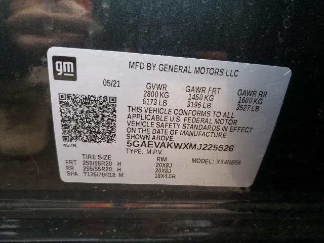 Photo 10 from auction – 2021 BUICK ENCLAVE ES with VIN 5GAEVAKWXMJ225526