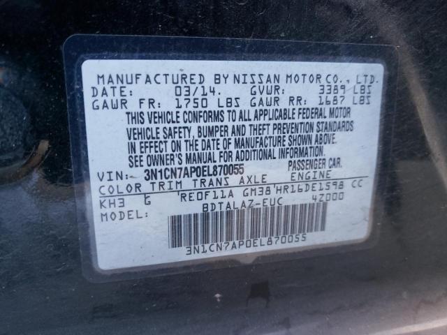 Photo 10 from auction – 2014 NISSAN VERSA S with VIN 3N1CN7AP0EL870055