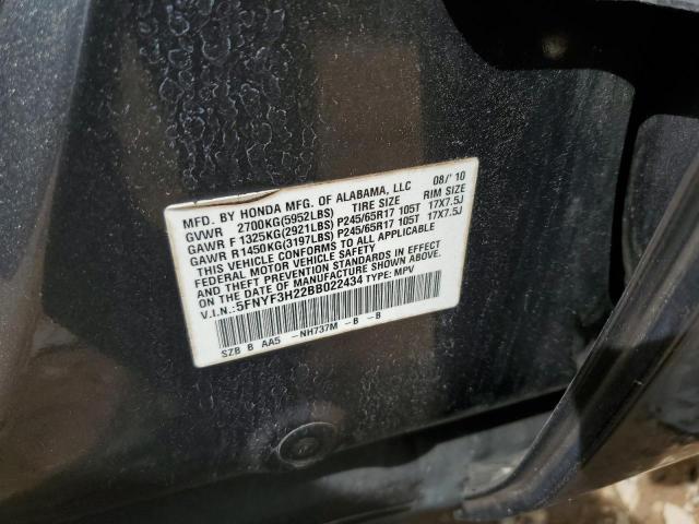 Photo 10 from auction – 2011 HONDA PILOT LX with VIN 5FNYF3H22BB022434