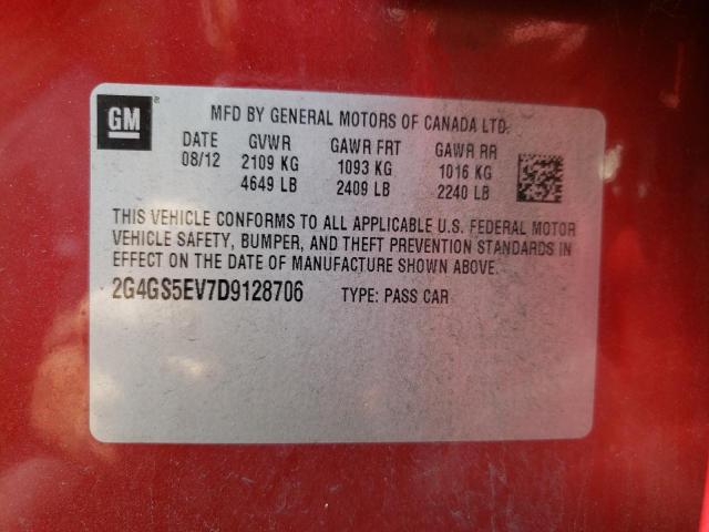 Photo 10 from auction – 2013 BUICK REGAL PREM with VIN 2G4GS5EV7D9128706