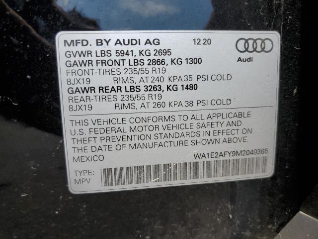Photo 10 from auction – 2021 AUDI Q5 E PREMI with VIN WA1E2AFY9M2049365