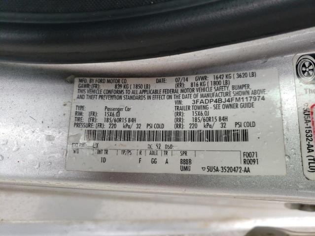Photo 10 from auction – 2015 FORD FIESTA SE with VIN 3FADP4BJ4FM117974