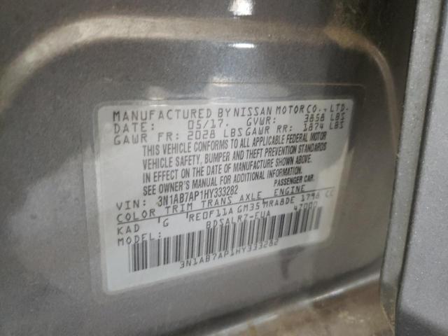 Photo 10 from auction – 2017 NISSAN SENTRA S with VIN 3N1AB7AP1HY333282