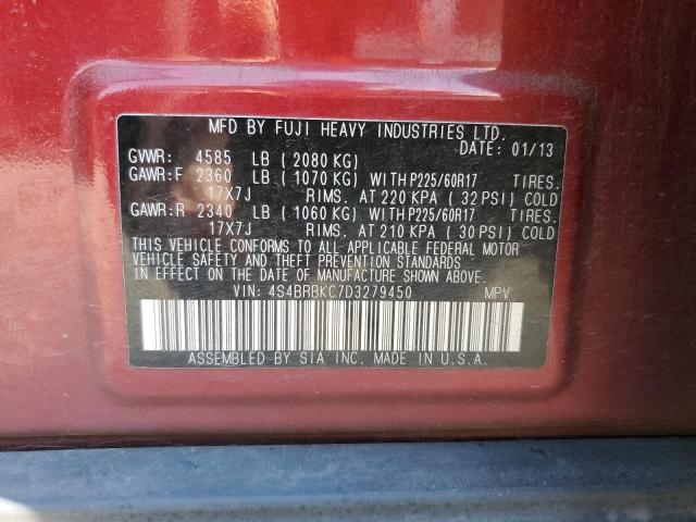 Photo 10 from auction – 2013 SUBARU OUTBACK 2. with VIN 4S4BRBKC7D3279450