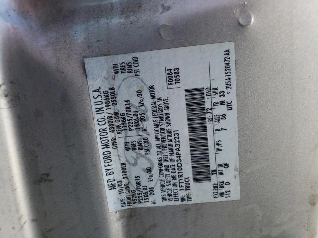 Photo 10 from auction – 2004 FORD RANGER with VIN 1FTYR10D34PA32231