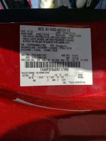 Photo 10 from auction – 2011 FORD FOCUS SE with VIN 1FAHP3FN6BW117980