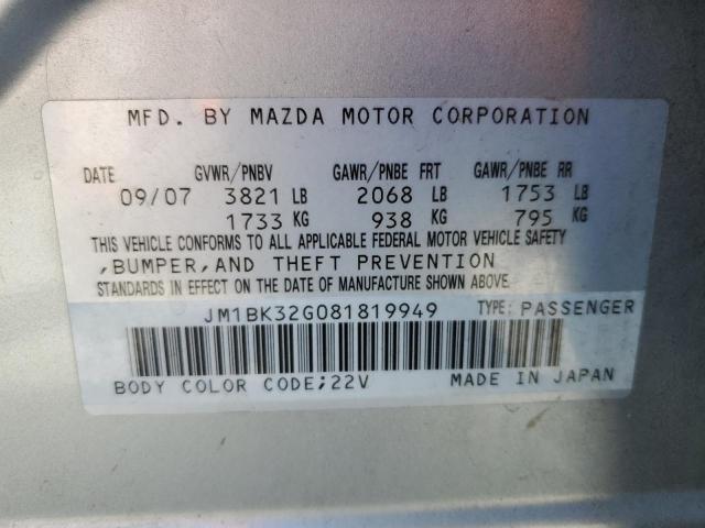 Photo 10 from auction – 2008 MAZDA 3 I with VIN JM1BK32G081819949