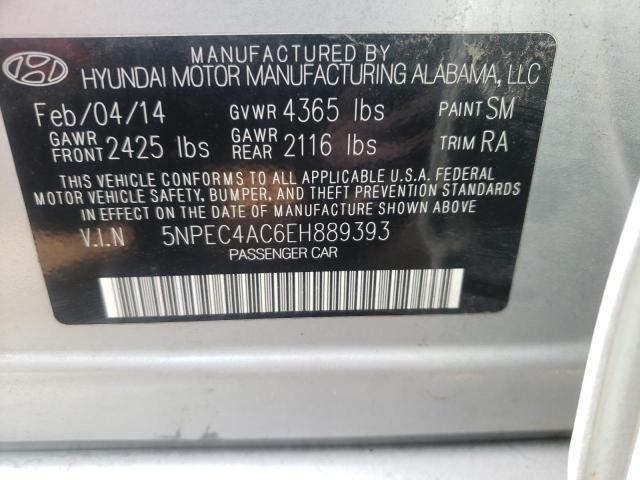 Photo 10 from auction – 2014 HYUNDAI SONATA SE with VIN 5NPEC4AC6EH889393