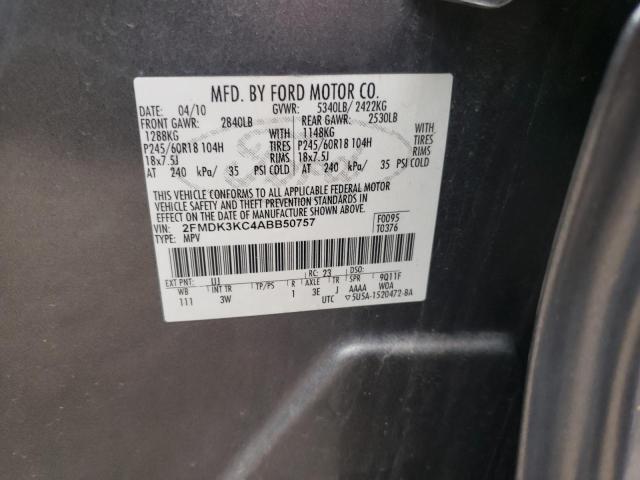 Photo 10 from auction – 2010 FORD EDGE LIMIT with VIN 2FMDK3KC4ABB50757